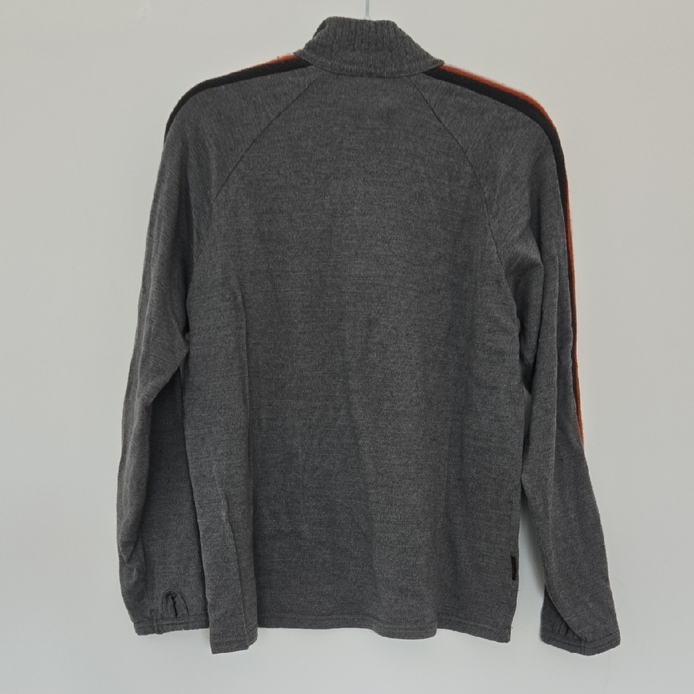 Men's Gray Half-Zip Icebreaker merino wool sweater gray warm outdoor Medium - Picture 5 of 6